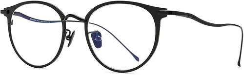 Vista 5 de Marco de gafas de titanio de FONEX gafas ópticas de miopía redondas para mujer 8509
