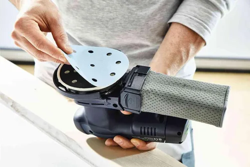 Vista 9 de Festool 576822 Lijadora orbital aleatoria inalámbrica de 5 pulgadas ETSC 125-Basic