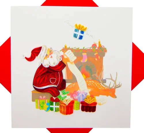 Vista 15 de Globo de nieve de Navidad, tarjeta de Navidad con filigrana - Arte único dedicado hecho a mano, tarjeta de felicitación de diseño para toda ocasión