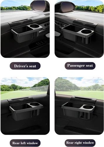 Vista 6 de Organizador de almacenamiento de ventana de automóvil, soporte para tazas de agua de 2.7 pulgadas para puerta lateral del automóvil, organizador
