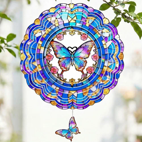 Vista 17 de Molinillos de viento de abeja para patio y jardín, 12 pulgadas de metal grande giratorio de viento colgante para mujeres/hombres, esculturas
