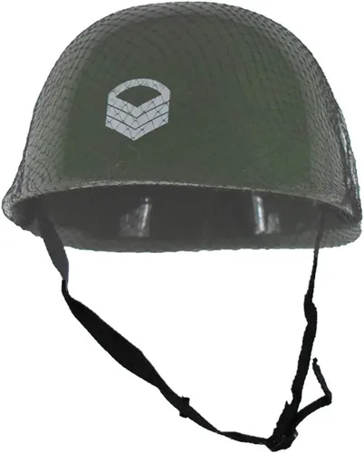 Vista 2 de Disfraz de soldado del ejército para niños con casco de combate con cinturón de bala, Camo