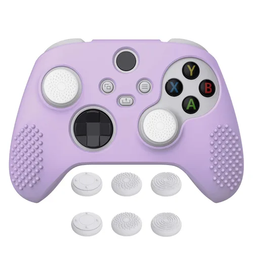Vista 25 de eXtremeRate PlayVital Aqua Green 3D Studded Edition Anti-slip Silicone Cover Skin for Xbox Series X/S Controller, Soft Rubber Case Protector for