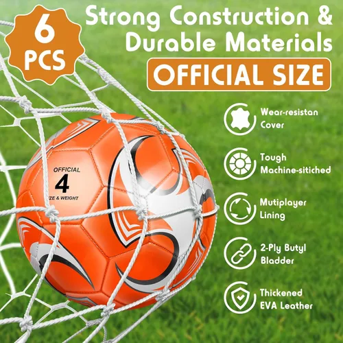 Vista 3 de Ceenna Balón de fútbol a granel con bolsa de bomba cosida a máquina de fútbol desinflado para entrenamiento deportivo al aire libre práctica de juego