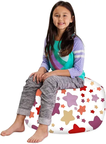 Vista 73 de Posh Creations Funda de puf para niños con almacenamiento para animales de peluche - Organizador de juguetes para niños, Mediano 68.58 cm - Lona