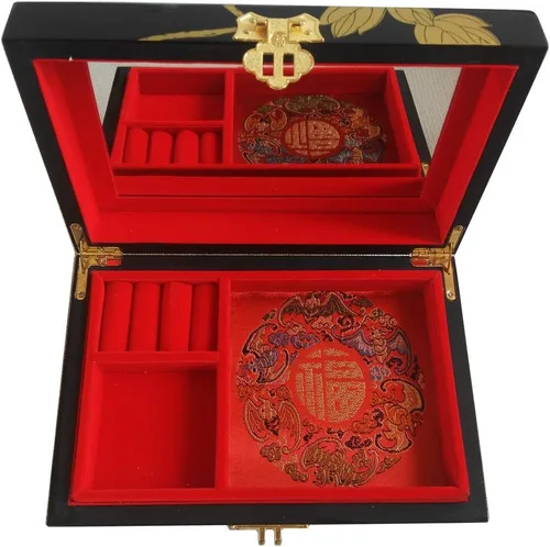 Vista 3 de Excelente caja de joyería hecha a mano de boca a boca de estética clásica china