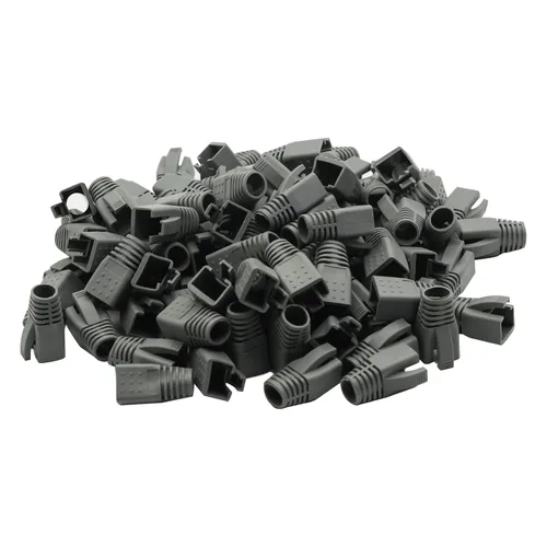 Vista 8 de Cable Ethernet RJ45 de plástico blando cubierta de botas de red de alivio de tensión CAT6A CAT7 CAT8 100 unidades (morado)