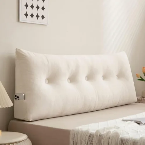 Vista 11 de Almohada triangular grande para cabecero de cama individual XL, almohada de cuña para cabecero de cama, color verde aguamarina, 39 x 4.7 x 15.7