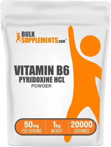 Vista 7 de BulkSupplements. com Pyridoxine HCl Powder - Suplemento de vitamina B6, suplemento vitamínico - Sin gluten, 50 mg de piridoxina B6 por porción, 100