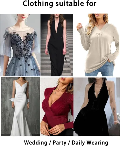 Vista 6 de 2 pares de brasieres autoadhesivos invisibles, sin tirantes, reutilizables, para levantar pezones, para mujeres, ropa sin espalda