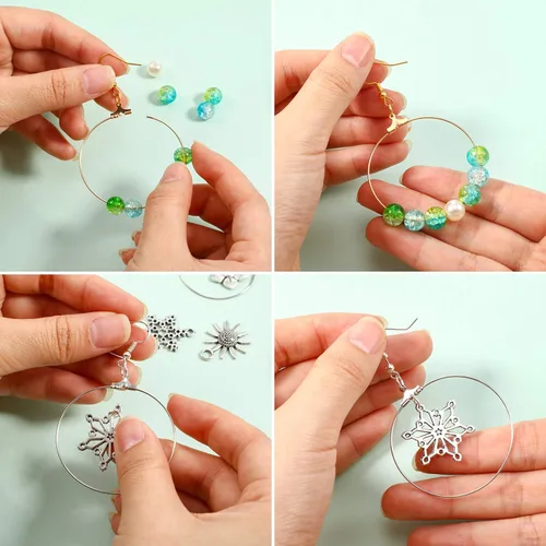 Vista 3 de 40 Pieces Earring Hoops for Jewelry Making Round Beading Hoop Earring for Earring Finding Making Supplies