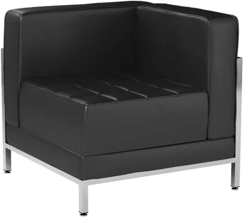 Vista 4 de Flash Furniture Hercules Imagination Series - Juego de 2 sillas esquineras de LeatherSoft negro