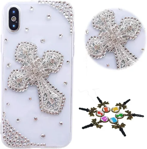 Vista 22 de Sparkle - Funda compatible con Samsung Galaxy A10e - Elegante funda 3D hecha a mano con diamantes de imitación de camelia - Negro