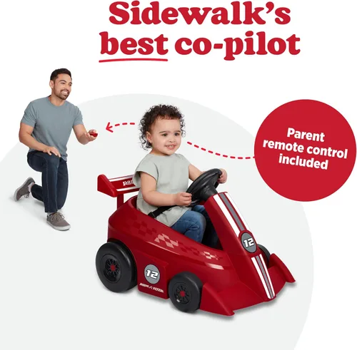 Vista 3 de Radio Flyer Grow with Me Racer, for Kids Age 1.5-4, Red, Large