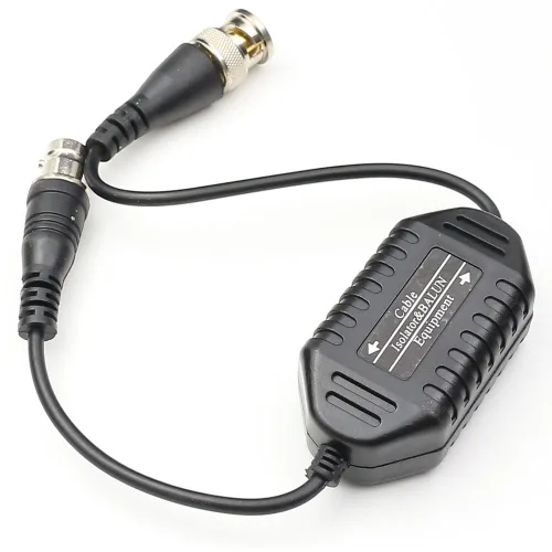 Vista 3 de Aislador de bucle de tierra para cámara de seguridad, BNC macho a hembra coaxial Video Ground Loop Isolator CCTV Balun 1 Pack