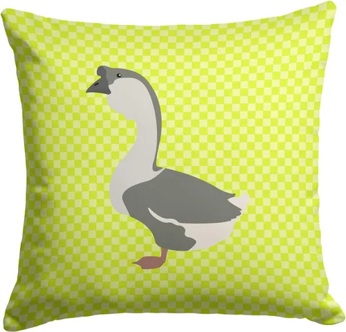 Vista 11 de Caroline's Treasures BB8163PW1414 Beltsville - Almohada decorativa de tela a cuadros pequeños, color blanco, pavo y gallina azul, lavable a máquina