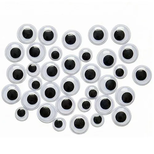 Vista 3 de Limpiadores de pipas negros con ojos ondulantes (paquete de 300) tallos de felpilla para decoración de manualidades y manualidades creativas
