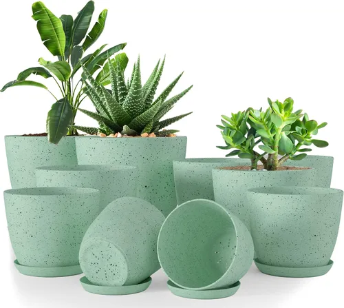 Vista 27 de Utopia Home - Macetas de Interior con Drenaje - Macetas de Flores de 7/6.6/6/5.3/4.8 Pulgadas para Plantas de Interior - Juego de 5 Macetas