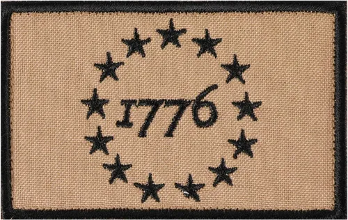 Vista 3 de 1776 Patriot Tactical Moral Parche Miltary bordado con apliques de gancho y bucle emblema (2 piezas, marrón)