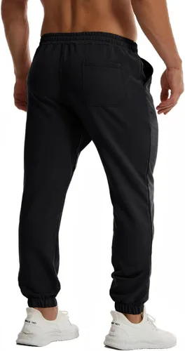 Vista 2 de GYMBULLFIGHT Pantalones deportivos para hombre, para gimnasio, correr, entrenamiento, pantalones deportivos con cordón y bolsillos