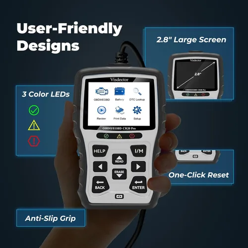 Vista 9 de CR20 Pro Escáner OBD2 Universal Mejorado Lector de Códigos de Coche Lector de Fallas del Motor para Apagar la Luz CEL, Leer y Borrar DTCs