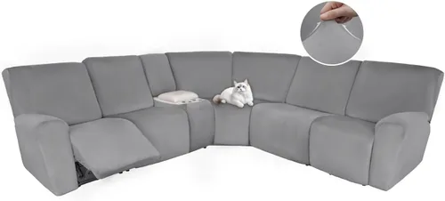 Vista 99 de HDCAXKJ Fundas de sofá seccional reclinable de terciopelo, cubierta de sofá seccional en forma de L, lavable, elástica, suave, para rincón