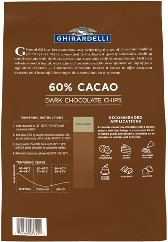 Vista 3 de Ghirardelli Pepitas de chocolate 60% cacao, bolsa de 5 libras con cuchara barista con sello Ghirardelli