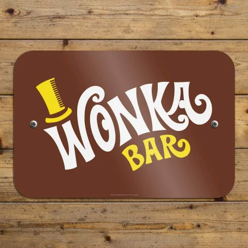 Vista 4 de GRAPHICS & MORE Willy Wonka and The Chocolate Factory Wonka Bar Logo Home Business Office Sign
