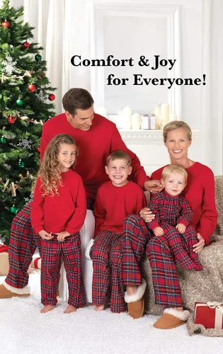 Vista 2 de PajamaGram Pijamas de Navidad para la Familia, Hombre LG Rojo