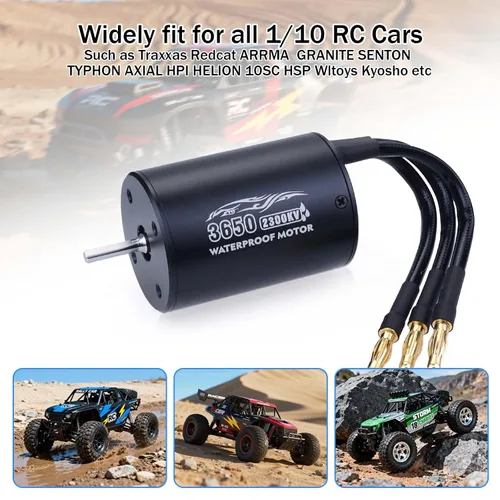 Vista 7 de SurpassHobby 3650 2300KV 0.125 in eje de alta velocidad impermeable motor para la mayoría de vehículos RC escala 1:10 camión actualización piezas