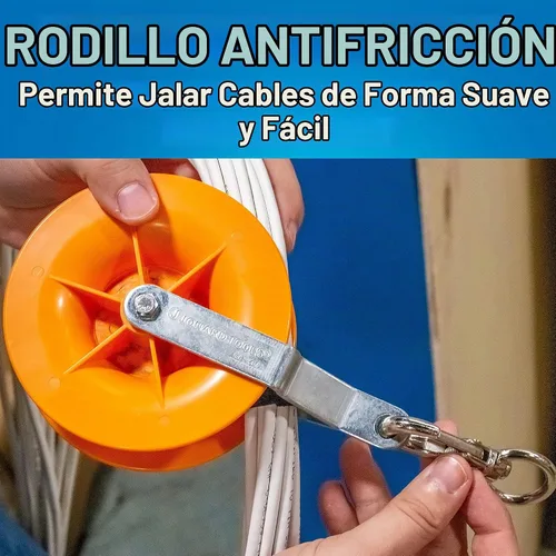 Vista 5 de Jonard Tools CP-475 Juego de poleas de cable (paquete de 2) para cables eléctricos, de red y coaxiales de bajo voltaje, instalación de cables