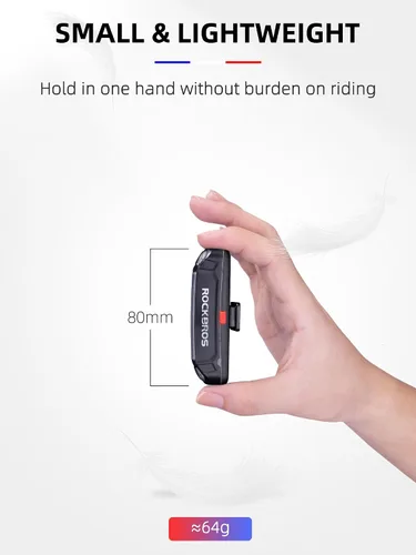 Vista 5 de ROCKBROS Luz trasera de bicicleta USB recargable LED luz trasera de bicicleta 6 modos IPX4 luz trasera de bicicleta para conducción nocturna