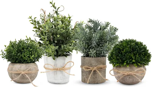 Vista 10 de Paquete de 4 plantas artificiales pequeñas para interiores