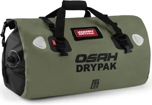 Vista 30 de OSAH DRYPAK Bolsa de lona impermeable – Bolsa seca para motocicleta con gran espacio de almacenamiento, bolsas de equipaje impermeables con bolsillo