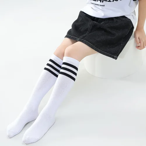 Vista 13 de TOCONFFON Calcetines de tubo hasta la rodilla para niños, niñas y adolescentes, calcetines deportivos de algodón para la escuela de fútbol, uniforme
