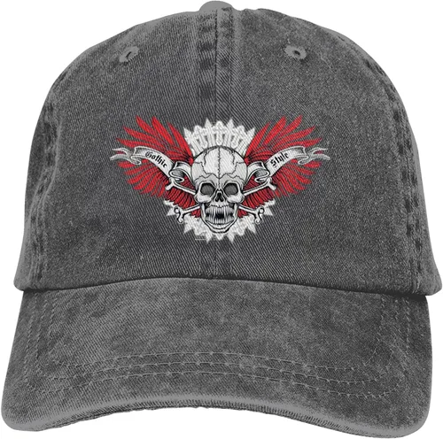 Vista 9 de Cowboy Hat Trendy Hats for Man and Women Djustable Four Season Outdoor Baseball Cap of Hell Skull with Angel Deep Heather
