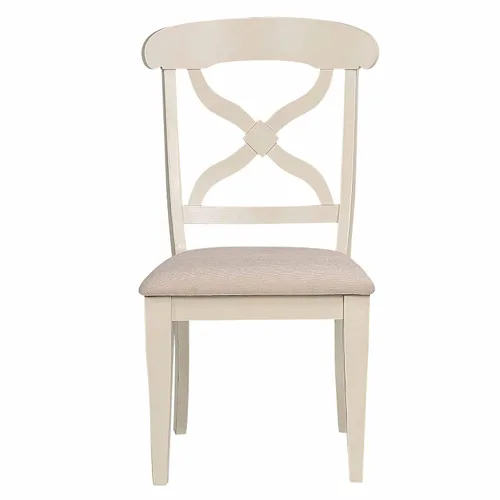 Vista 4 de Sunset Trading Andrews Silla de comedor, acabado blanco antiguo