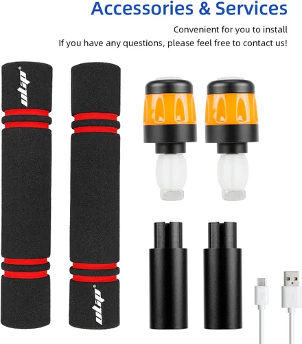 Vista 6 de ulip Extensor de manillar de scooter eléctrico, agarres de manillar de extensión-señales de giro, luces indicadoras de dirección para Xiaomi M365