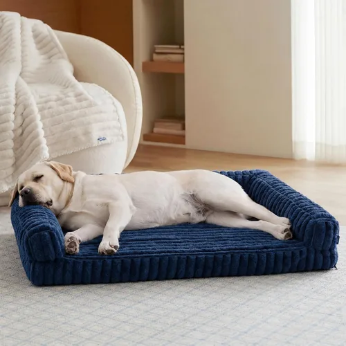Vista 17 de Bedsure ComfyFleece™ - Cama ortopédica para perros medianos, cama mediana de espuma viscoelástica impermeable con lados, parte inferior