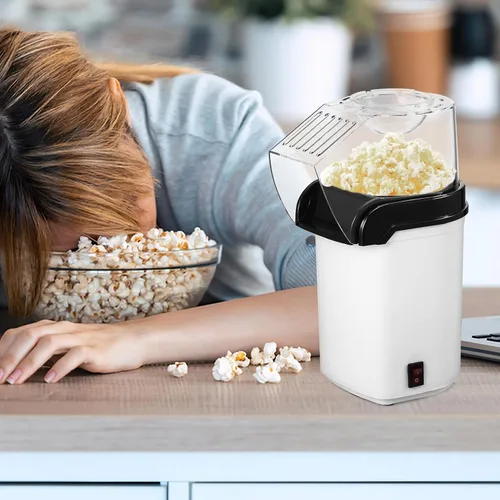 Vista 9 de BESPORTBLE Máquina eléctrica de palomitas de maíz de aire caliente para fiesta en casa, máquina de palomitas de maíz saludable con taza medidora