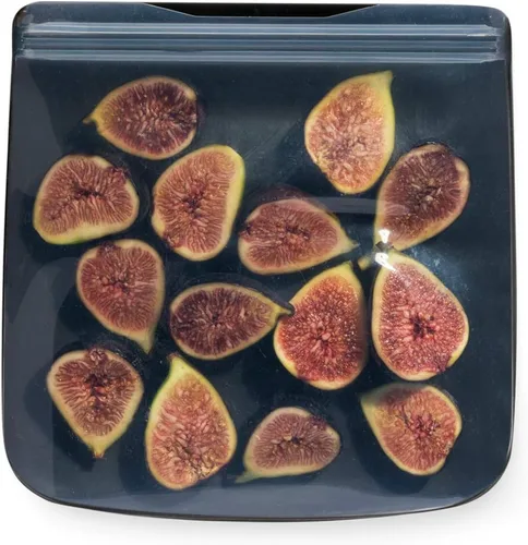 Vista 15 de W&P Porter Bolsa de almacenamiento reutilizable de silicona, sándwich (50 onzas de pie), color rubor, contenedor de almacenamiento de alimentos