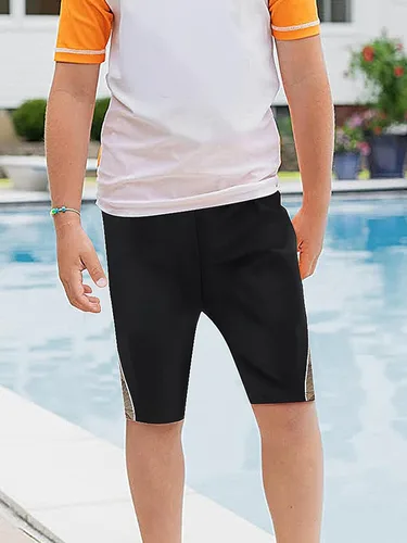 Vista 4 de Pantalones cortos de natación deportivos para niños y jóvenes, de secado rápido, con cordón, suaves UPF 50+