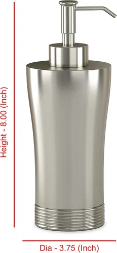 Vista 4 de nu steel SPM6H Special Collection - Bomba dispensadora de jabón líquido y loción para encimeras de baño o cocina, acabado cepillado de metal, peltre