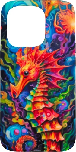 Vista 14 de Funda para iPhone 14 Plus Seahorse Coastal Colorful Ocean Life Art Aquarium Lover Case
