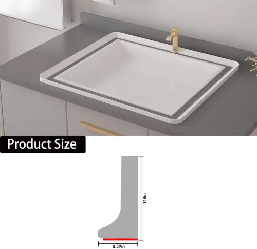 Vista 2 de Barrera de agua para umbral de ducha, barrera impermeable de silicona autoadhesiva para baño y cocina, ducha, protección de agua para separación Gris