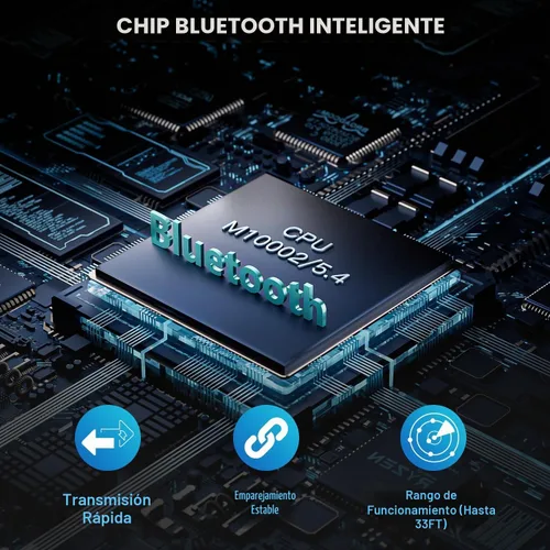 Vista 2 de Adaptador Bluetooth auxiliar portátil de 0.138 in de dientes azules adaptador auxiliar para coche 2 en 1 transmisor receptor inalámbrico Bluetooth