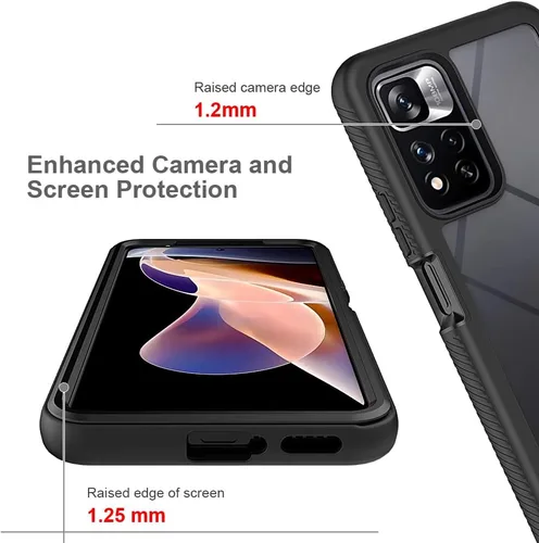 Vista 4 de Funda para Xiaomi Redmi Note 11 Pro+ 5G, funda protectora anticaídas y absorción de golpes para Xiaomi Redmi Note 11 Pro+ 5G Case Azul
