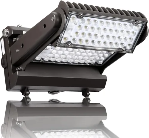 Vista 10 de Paquete de luz LED giratoria de pared con fotocélula del anochecer al amanecer, 80W 11200LM 400-600W HPS/HID Equiv., 5000K luz diurna ETL