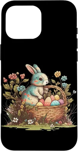 Vista 19 de Happy Easter Day Easter Bunny Happy Easter Egg Basket Case for iPhone 17