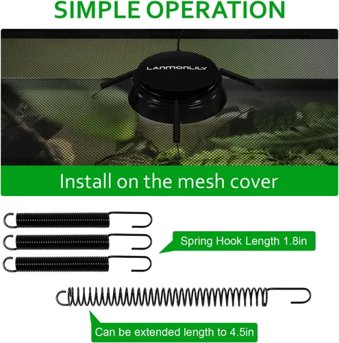 Vista 6 de Luz de reptil UVB/UVA ajustable de 6 pulgadas con temporizador y atenuador, para reptiles de selva tropical y desierto, pitón, tortugas, luz